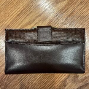 Vintage NEW dead stock Tilley brown Leather‎ Wallet w snake skin trim